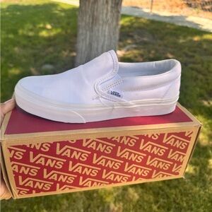 Vans White Slip-On Sneakers Classic Canvas Design